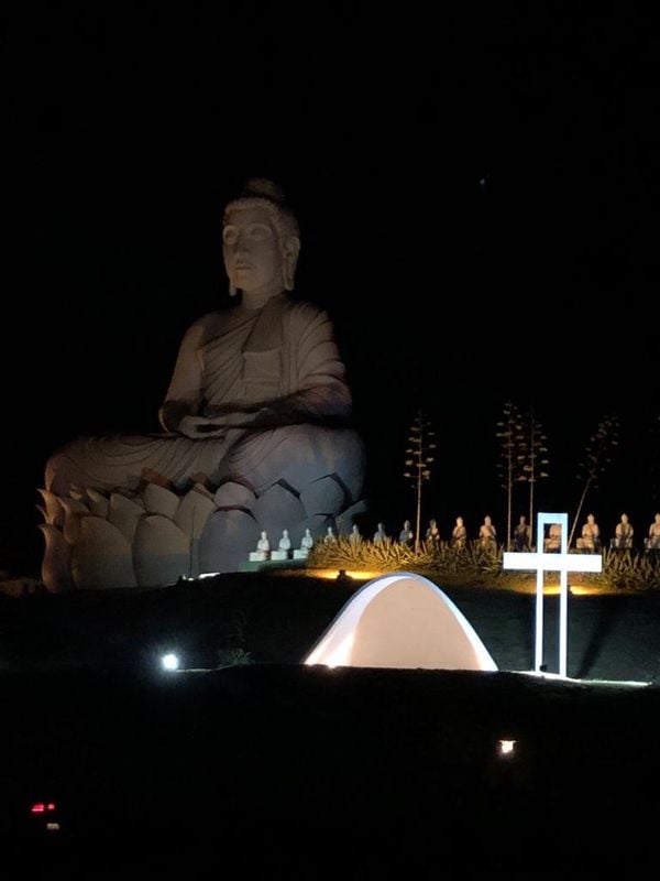 A capela está em homenagem á padroeira do Es está na fase final de construção  por Divulgação/Mosteiro Zen Morro da Vargem 