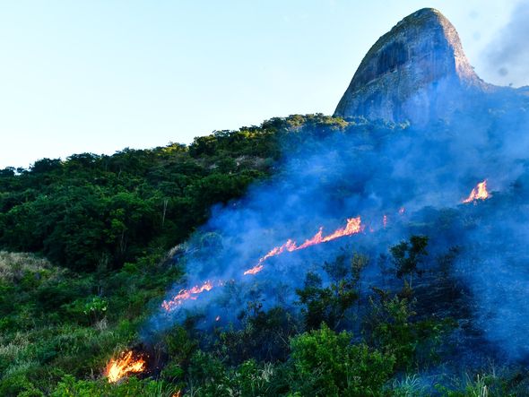 Incêndio atinge área do Parque Pedra dos Dois Olhos, em Vitória por Fernando Madeira