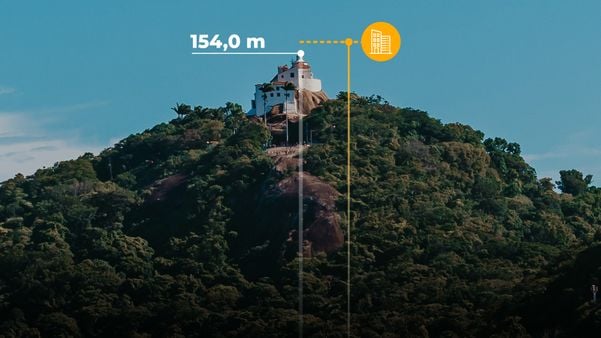 Localizada no bairro Jockey de Itaparica, em Vila Velha, na Grande Vitória, a torre mais alta do empreendimento terá 50 andares e 158 m de altura