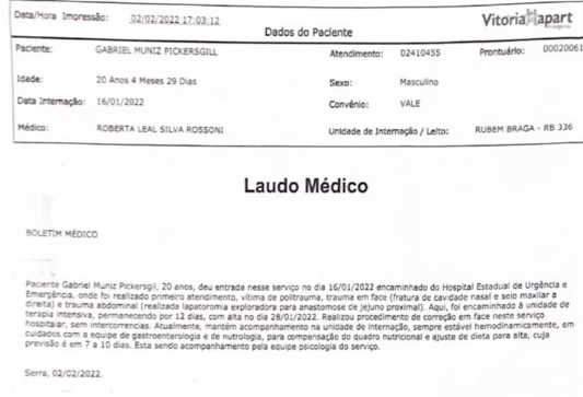 Caso da barriga aberta em Guarapari