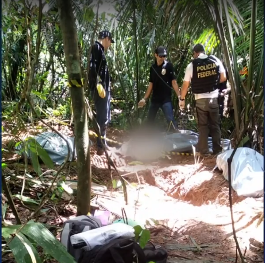 PF encontra três corpos numa terra indígena no sudeste do Pará, onde três caçadores que desapareceram