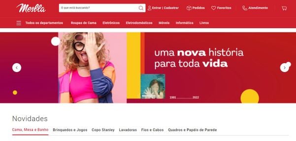 Página inicial do marketplace da Mesbla
