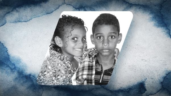 Keyrison Santos Oliveira, 10 anos, e Kamile Santos Oliveira, de 8 anos