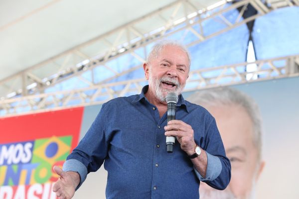 O ex-presidente Lula em evento em Minas Gerais