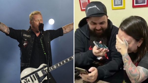 O vocalista do Metallica, James Hetfield, ligou para a tatuadora Joice Figueiró, que teve seu filho Luan durante apresentação da banda em Curitiba, no dia 7 de maio