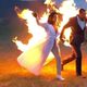 Gabe Jessop e Ambyr Mishelle, dublês de 42 anos, ateiam fogo no corpo durante casamento
