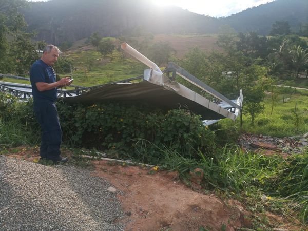 Granizo e vendaval provocam estragos em Ecoporanga por Defesa Civil