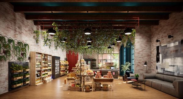 Empório onde serão vendidos produtos de primeira necessidade aos moradores do empreendimento por Vaz Desenvolvimento Imobiliário/Divulgaçao