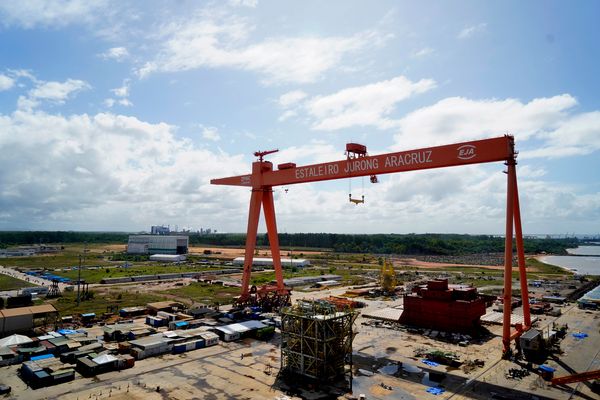 Visita de A Gazeta à P 71, navio plataforma da Petrobrás que está em construção no Estaleiro Jurong, em Aracruz, ES por Fernando Madeira