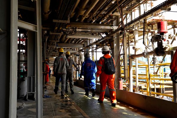Visita de A Gazeta à P 71, navio plataforma da Petrobrás que está em construção no Estaleiro Jurong, em Aracruz, ES por Fernando Madeira