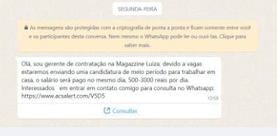 Golpe do emprego por SMS e WhatsApp oferece salários de até R$ 5 mil e trabalho de meio período