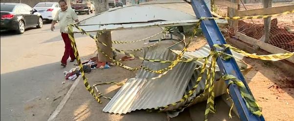 Ponto de ônibus destruído em Colatina