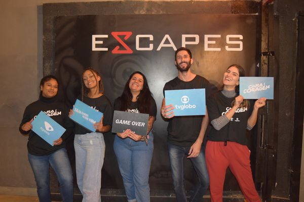 Os creators Carolzinha, Elis, Nathizinha, Diego e Luanna participaram do desafio no Escapes