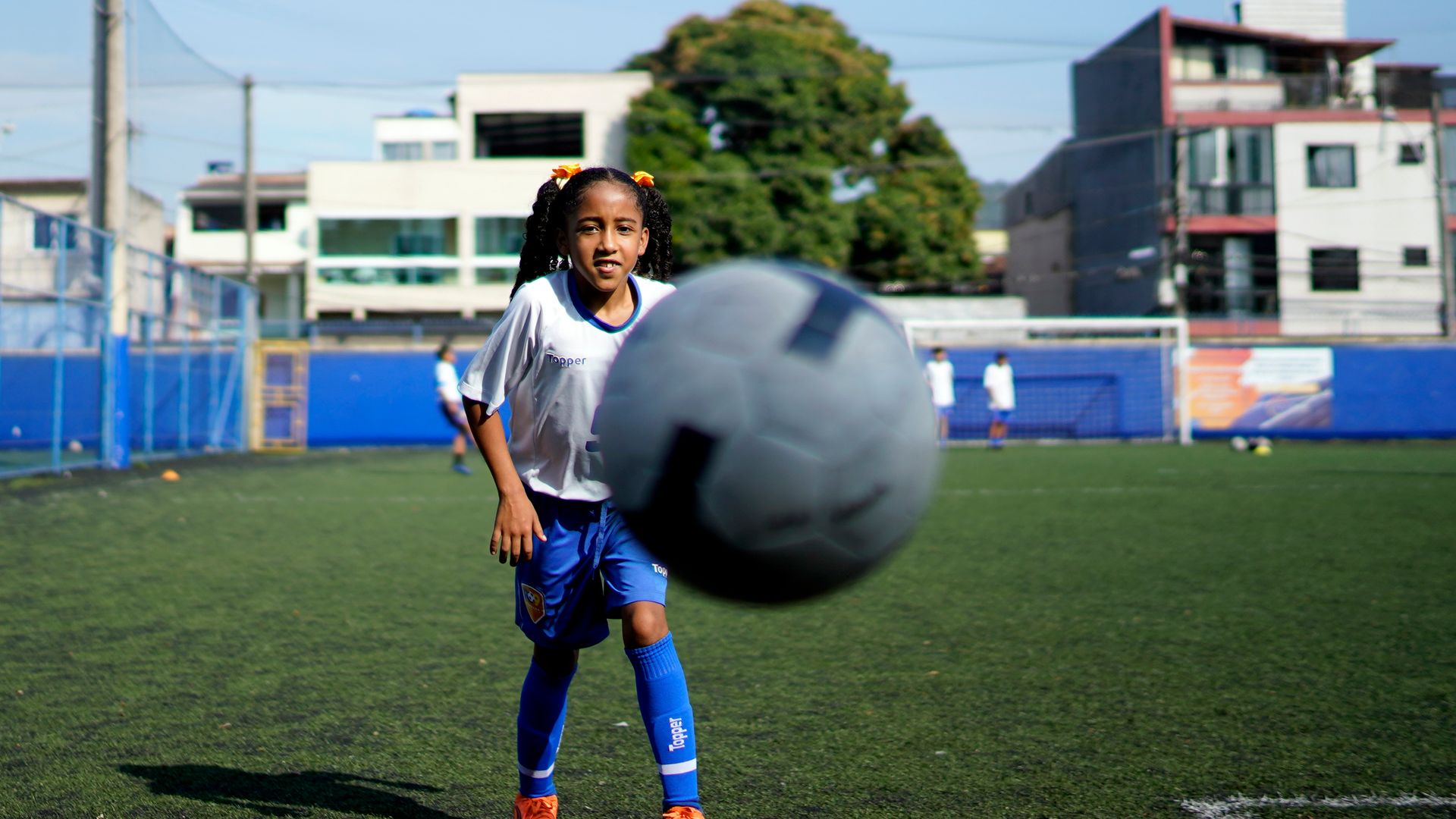 Laura Matias, 8 anos, atleta de futebol