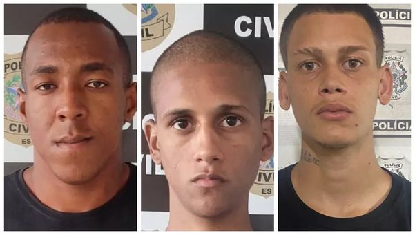 Felipe dos Anjos Santos, Felippe Silva França e Arlei Faria dos Santos de 19 anos são suspeitos de matar motociclista.