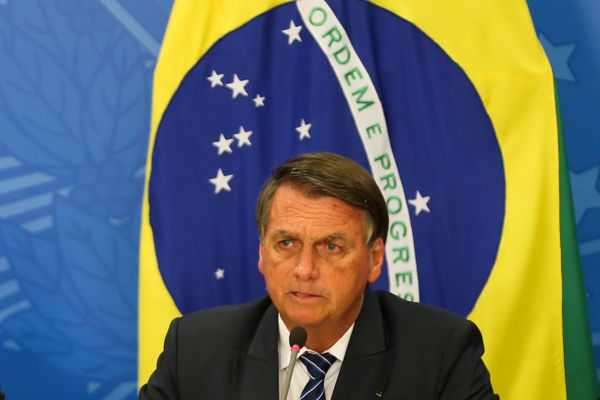 O presidente da República, Jair Bolsonaro, fala sobre a situação dos combustíveis em coletiva à imprensa no Palácio do Planalto