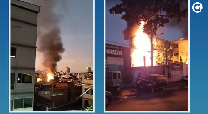 Chamas começaram no fim da tarde desta sexta-feira (24), no bairro Morada de Santa Fé. Imagens mostram a altura do fogo, que chama atenção no local