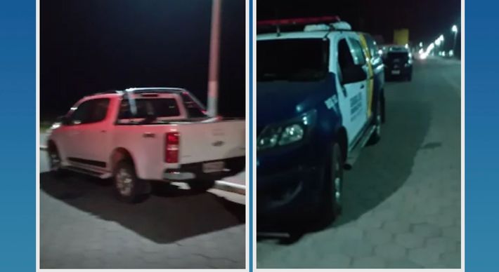 Chevrolet S10 que havia sido levada por dois homens armados em um assalto na zona rural de Cachoeiro foi localizada em Marataízes, na noite desta sexta-feira (25). Motorista fugiu