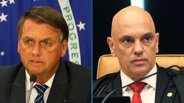 Presidente Jair Bolsonaro e ministro Alexandre de Moraes