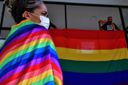 Alunos e professores protestam em frente ao prédio da Adufes, na Ufes, alvo de ataque homofóbico no Dia do Orgulho LGBTQIA+(Fernando Madeira)