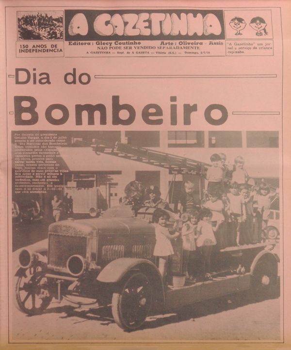 Publicação no jornal A Gazeta em 2 de julho de 1972