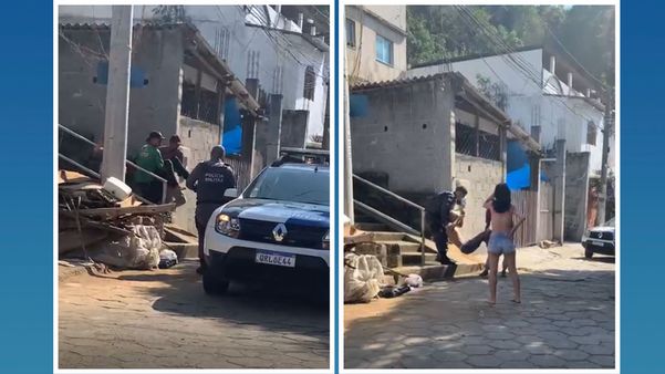 Imagens mostram os suspeitos baleados sendo carregados no bairro Tabuazeiro, na região do Morro do Macaco, em Vitória