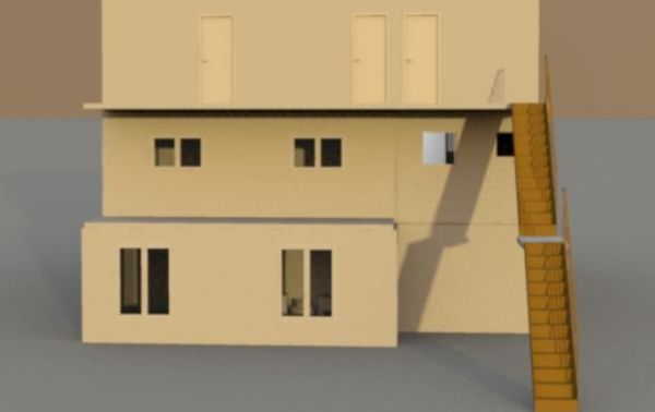 Projeção mostra como era o edifício visto pelos fundos por Divulgação/Bombeiros