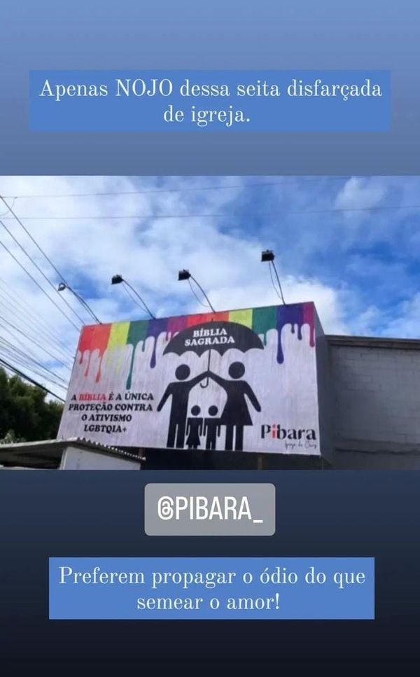 Outdoor de igreja do ES com mensagem contra ativismo LGBTQIA+ causa revolta por Redes Sociais