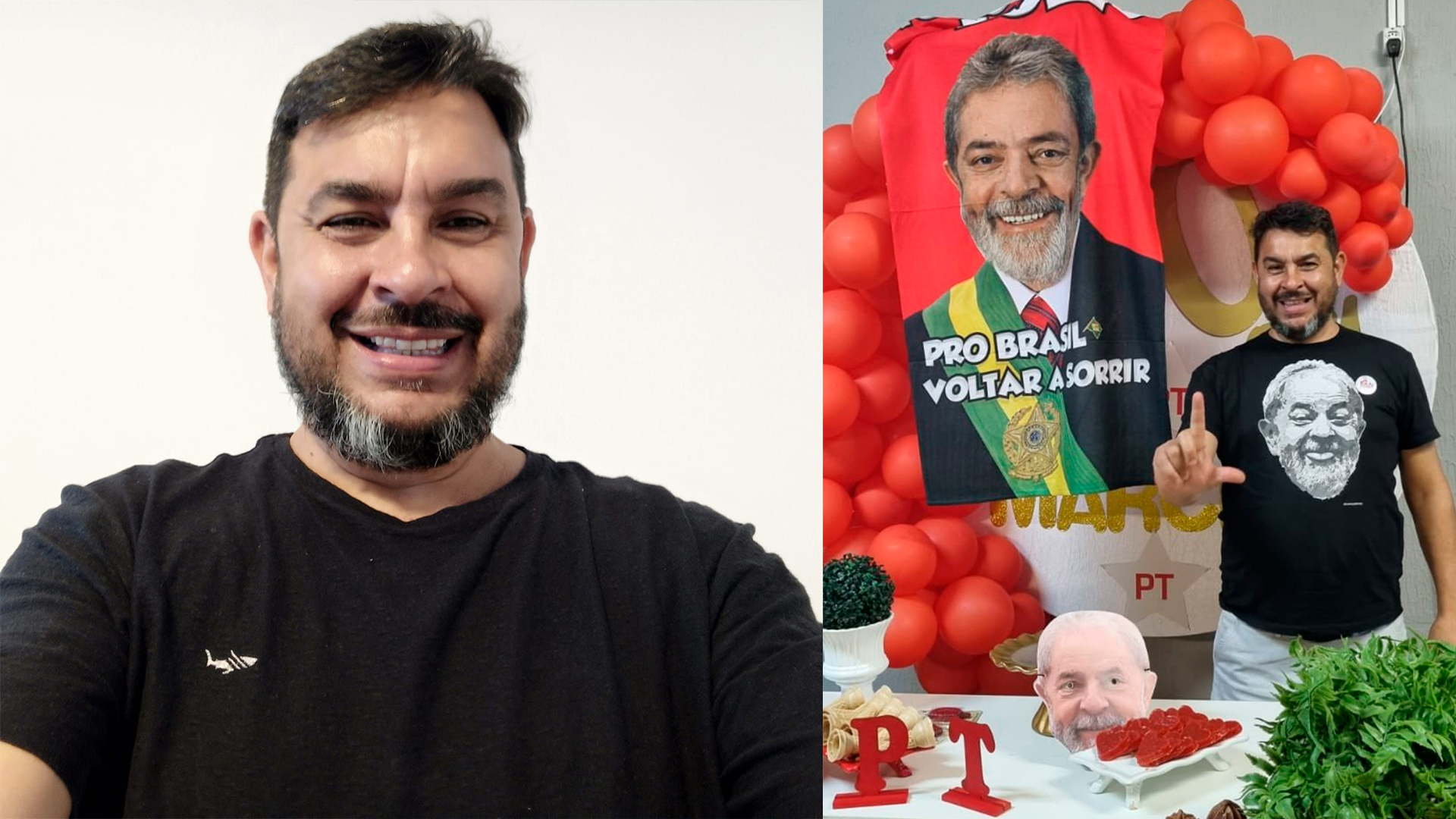 Marcelo Arruda comemorava aniversário de 50 anos, com o tema PT, quando teve festa invadida por atirador bolsonarista Jorge José Guaranho