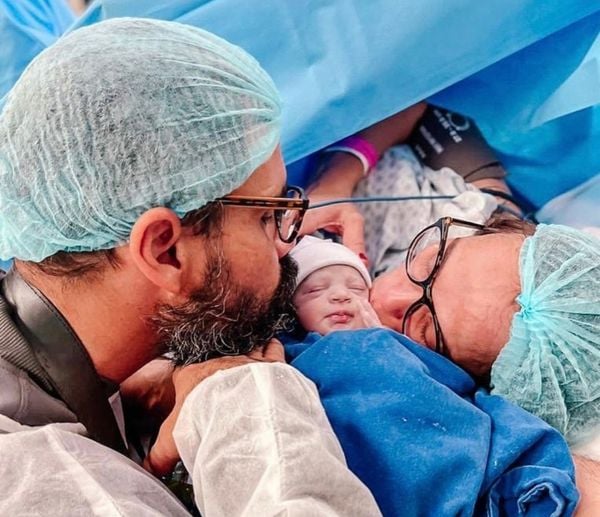 Juliano Cazarré e a filha Maria Guilhermina