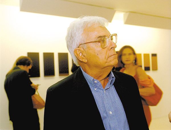 O colecionador Gilberto Chateaubriand na abertura da exposição 