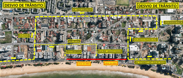 Avenida em Vila Velha terá interdições durante a semana