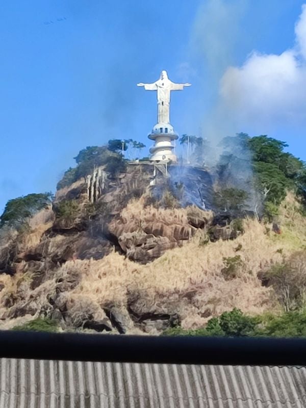 Incêndio atinge área perto do Cristo Redentor de Mimoso do Sul por Ricardo Ramos