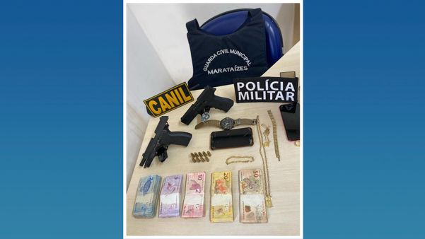 Material apreendido com os criminosos nesta terça-feira (19), em Marataízes