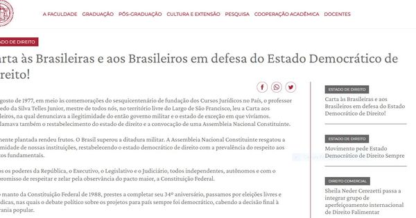 Carta em Defesa da Democracia une tucanos, petistas, juristas e