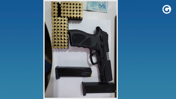 Material apreendido com o suspeito