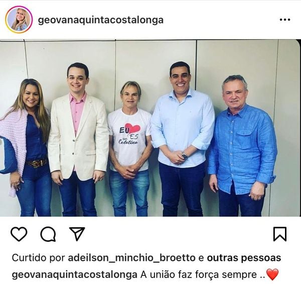 candidata a deputada federal Geovana Quinta; o prefeito de Vitória Lorenzo Pazolini, Erick Musso e o pré-candidato a deputado estadual Marcos Guerra. Todos do Republicanos