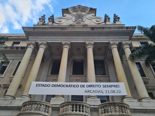 Faculdade de Direito da USP, local onde será lida, em 11 de agosto de 2022,  carta em defesa da democracia e em respeito ao resultado das eleições.