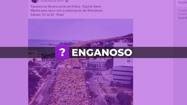 Publicações tentam enganar usando foto antiga como se fosse de ato recente de Bolsonaro na Terceira Ponte