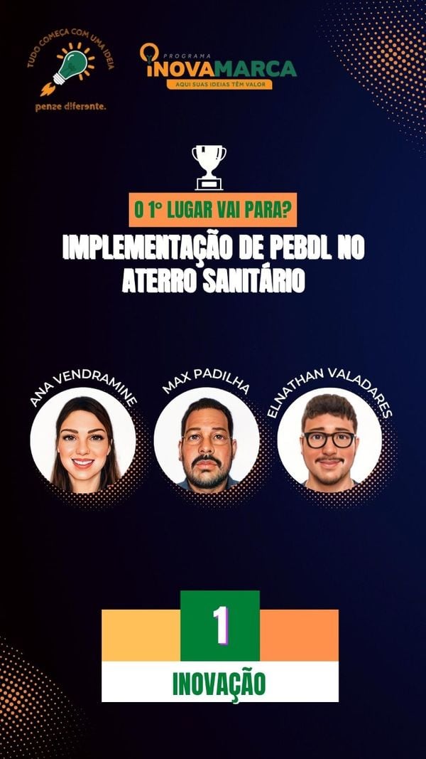Implementação do PEBDL no aterro sanitário: a ideia foi implantar o filme em polietileno de baixa densidade linear no recobrimento do aterro sanitário nas frentes de trabalho