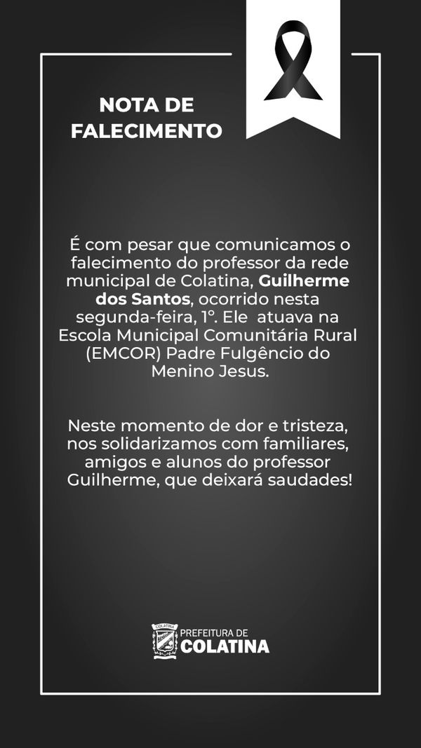 Comunicado da Prefeitura de Colatina