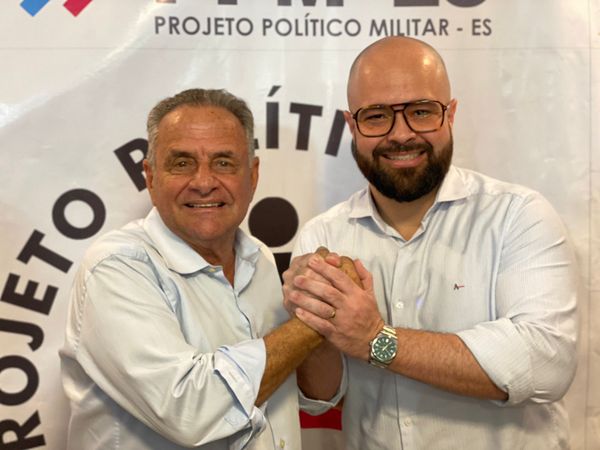 O candidato ao governo do Espírito Santo Carlos Manato (PL) e o vice na chapa, Bruno Lourenço (PTB))