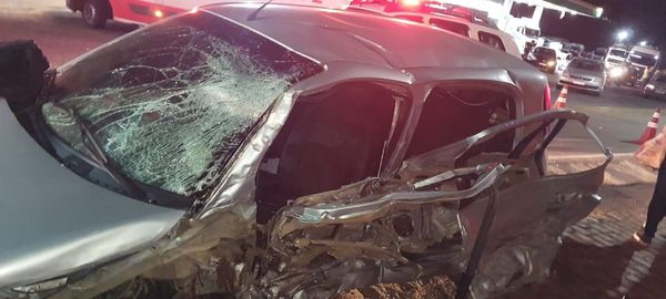 O acidente na Rodovia do Frade, em Cachoeiro de Itapemirim, envolveu três carros e resultou em quatro vítimas por Divulgação \ 3º BBM