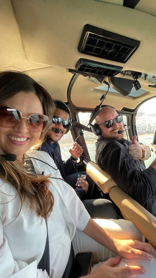 Passeio de helicóptero da Chiabai para clientes do Taj por Chiabai/ Divulgação
