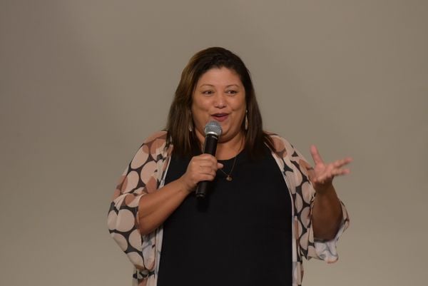 Elaine Silva. Lançamento da campanha do The Trust Project no auditório da Rede Gazeta
