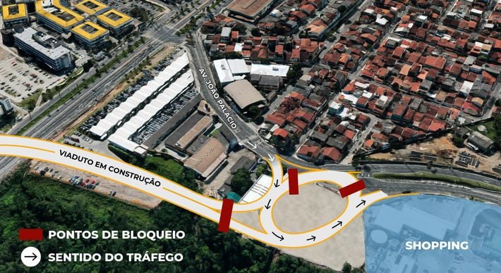 Intervenções fazem parte da terceira etapa das obras do Complexo Viário de Carapina, na Rodovia das Paneleiras. Trânsito será alterado na Avenida João Palácio, na Serra, a partir da próxima segunda-feira (15)