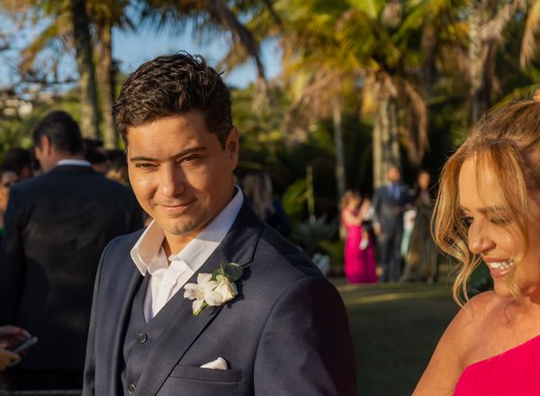 O noivo André Serrão Coser e a mãe Monika Serrão