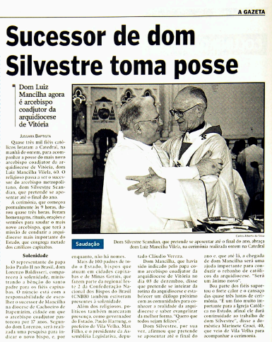 Dom Luiz toma posse como arcebispo de Vitória 