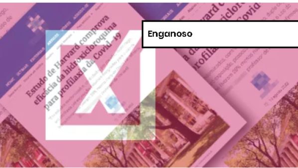 Texto publicado no site Médicos Pela Vida - Covid 19 engana ao afirmar que estudo de Harvard, nos Estados Unidos, comprovou a eficácia de hidroxicloroquina para prevenir covid. O artigo em questão é uma metanálise, que cruza resultados para tentar demonstrar uma hipótese, servindo mais para analisar estudos já feitos