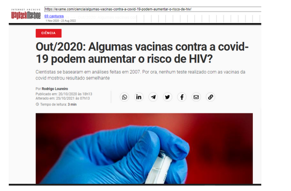 Passando a Limpo: Vacina contra a Covid-19 não provoca Aids, ao contrário do que sugeriu Bolsonaro em live; entenda